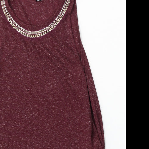 Atmosphere Womens Purple  Polyester Basic Tank Size 6 Round Neck