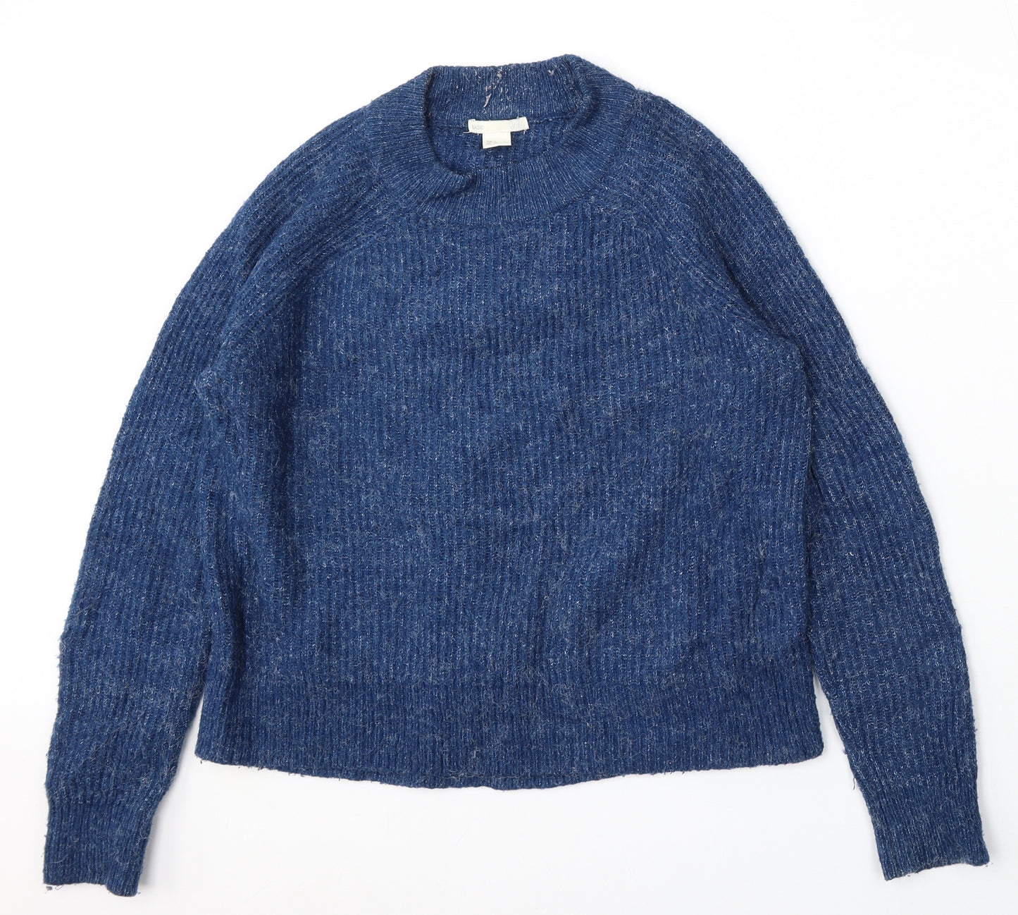 H&M Womens Blue Round Neck  Acrylic Pullover Jumper Size S