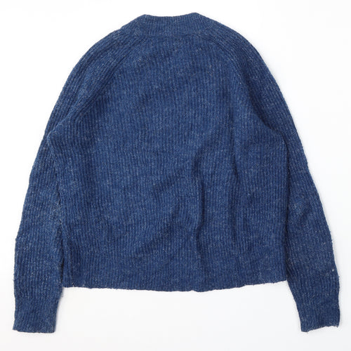 H&M Womens Blue Round Neck  Acrylic Pullover Jumper Size S