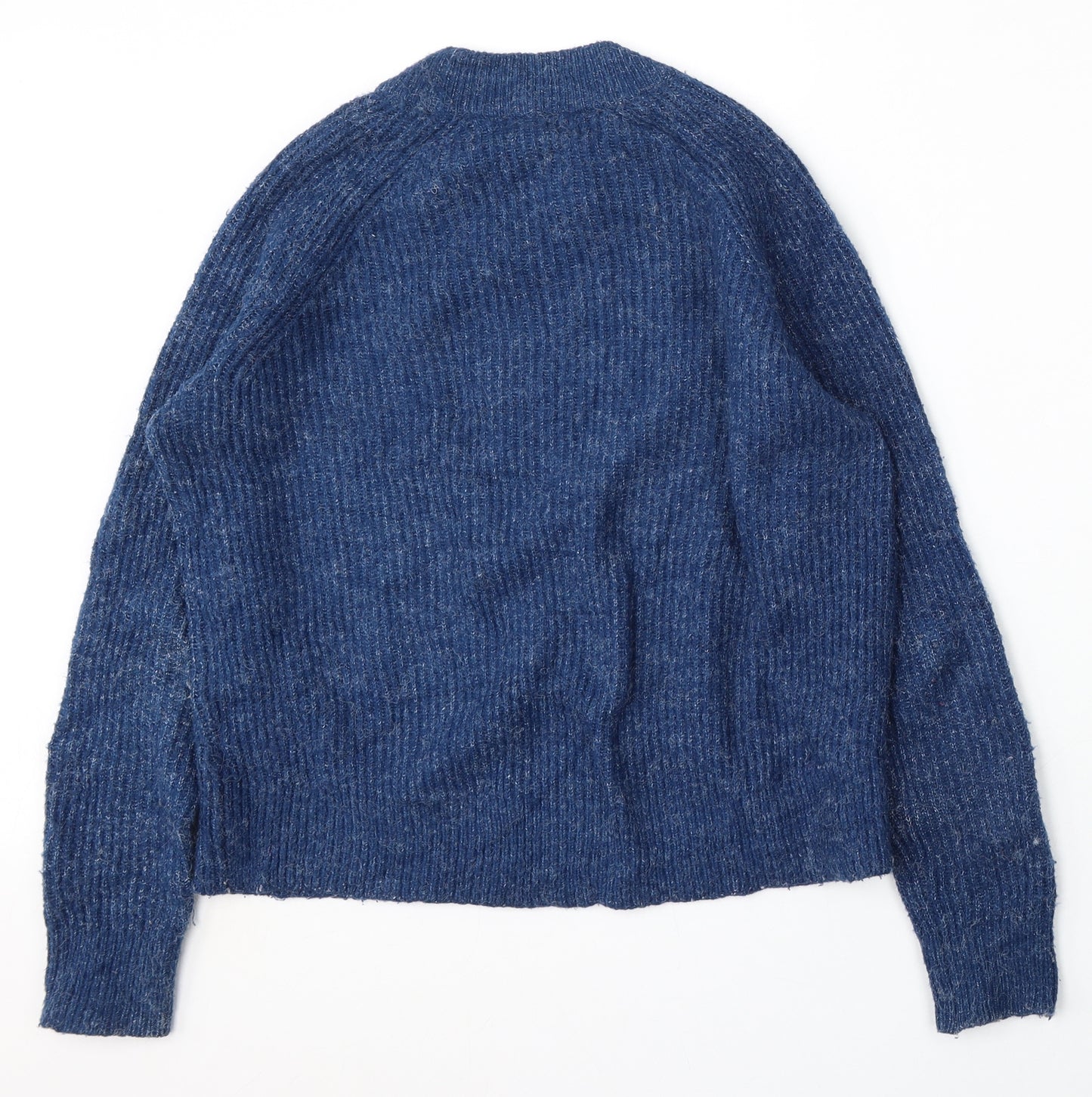 H&M Womens Blue Round Neck  Acrylic Pullover Jumper Size S