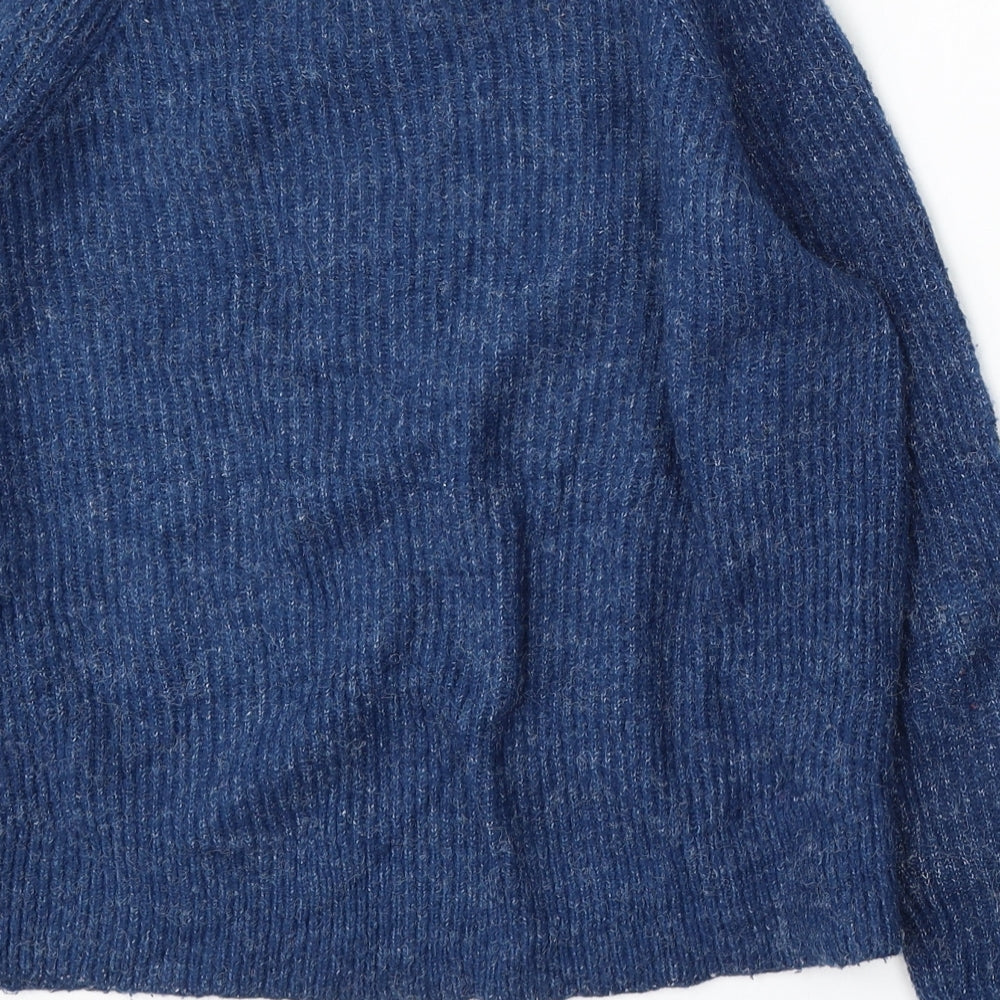 H&M Womens Blue Round Neck  Acrylic Pullover Jumper Size S