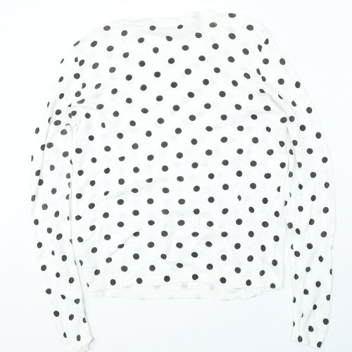 ASOS Womens White Round Neck Geometric Polyester Pullover Jumper Size M