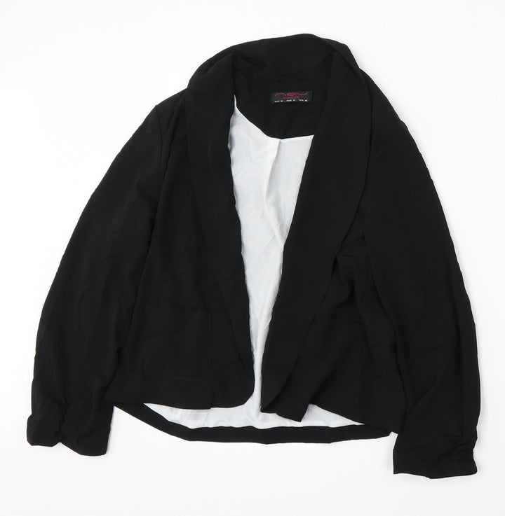 New Look Womens Black Polyester Jacket Blazer Size 14