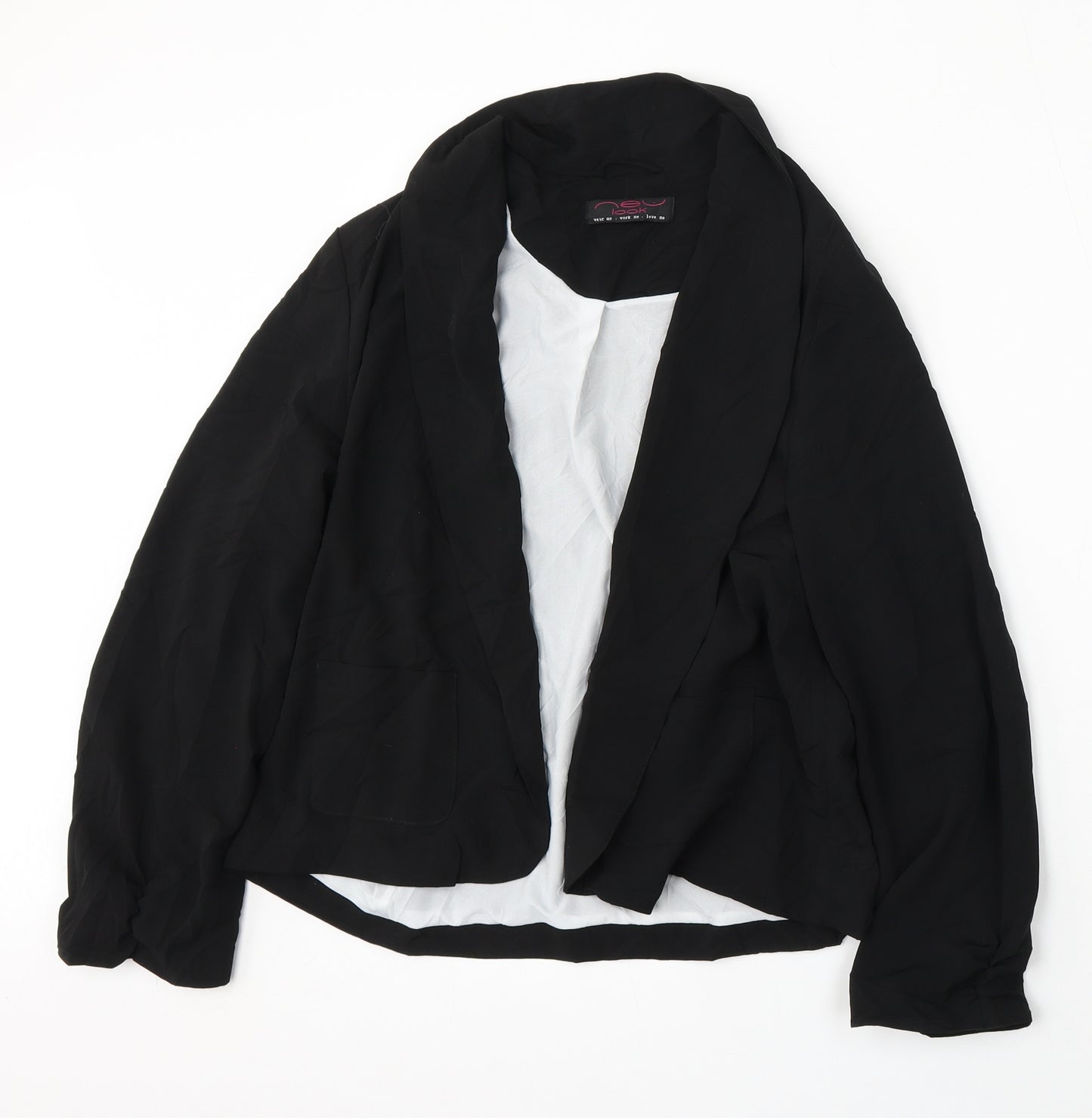 New Look Womens Black  Polyester Jacket Blazer Size 14