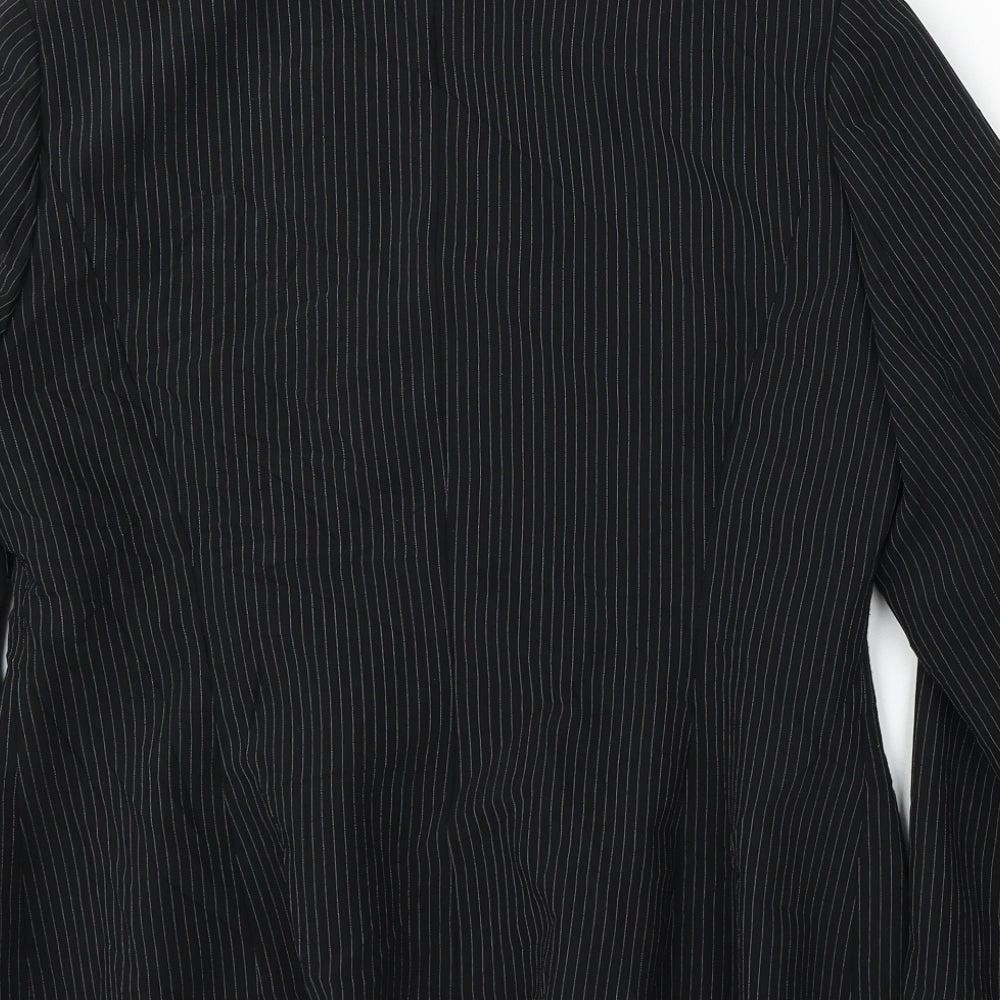 Precis Womens Black Striped Polyester Jacket Suit Size 14