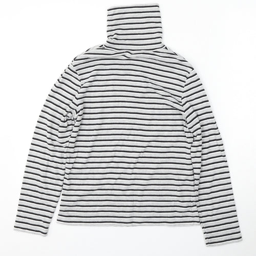Poppy Womens Multicoloured Mock Neck Striped Polyester Pullover Jumper Size 12