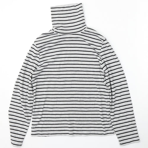 Poppy Womens Multicoloured Mock Neck Striped Polyester Pullover Jumper Size 12