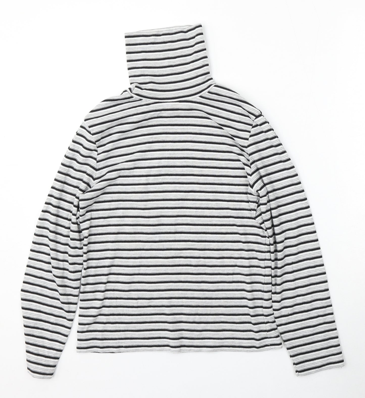 Poppy Womens Multicoloured Mock Neck Striped Polyester Pullover Jumper Size 12
