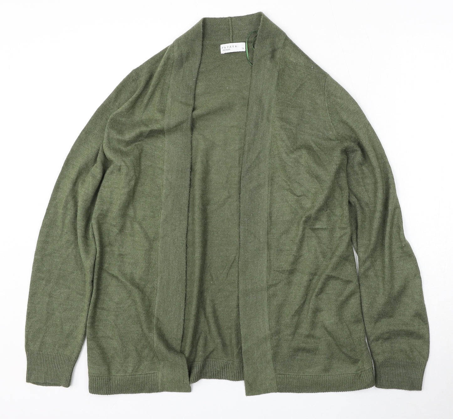 Matalan Womens Green V-Neck  Acrylic Cardigan Jumper Size 14