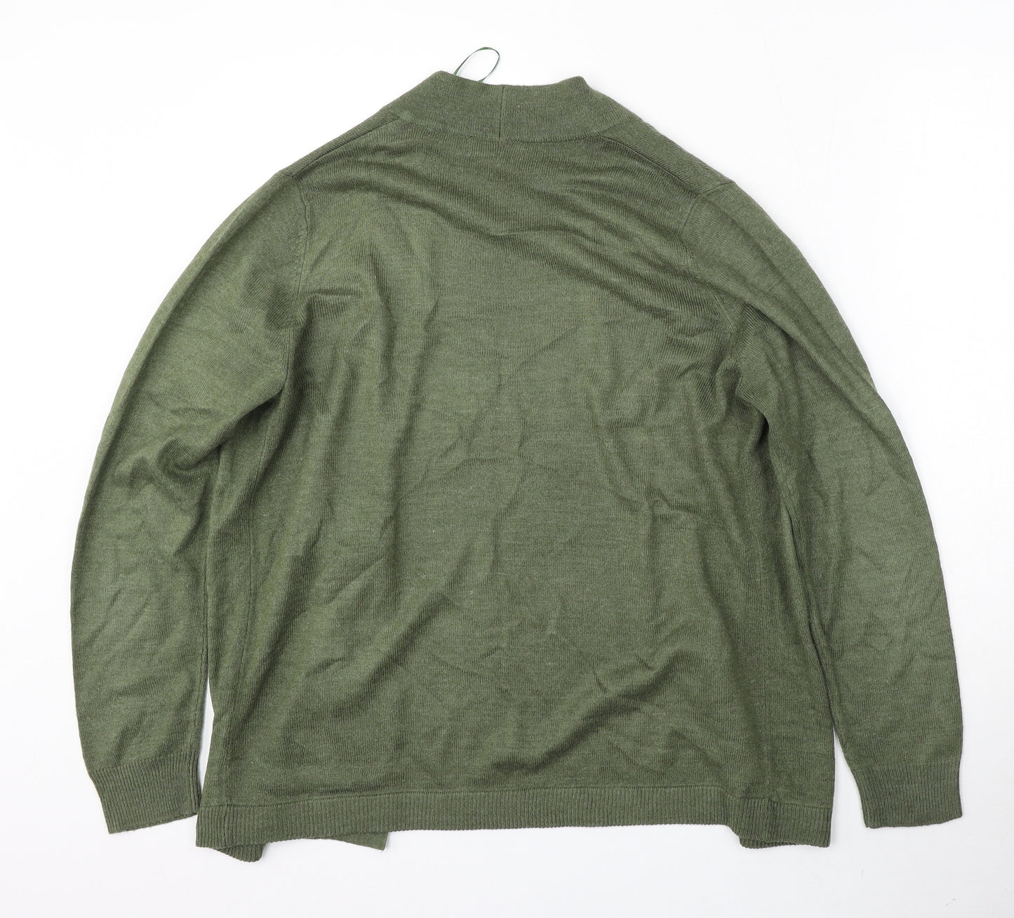 Matalan Womens Green V-Neck  Acrylic Cardigan Jumper Size 14