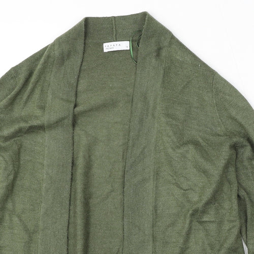 Matalan Womens Green V-Neck  Acrylic Cardigan Jumper Size 14