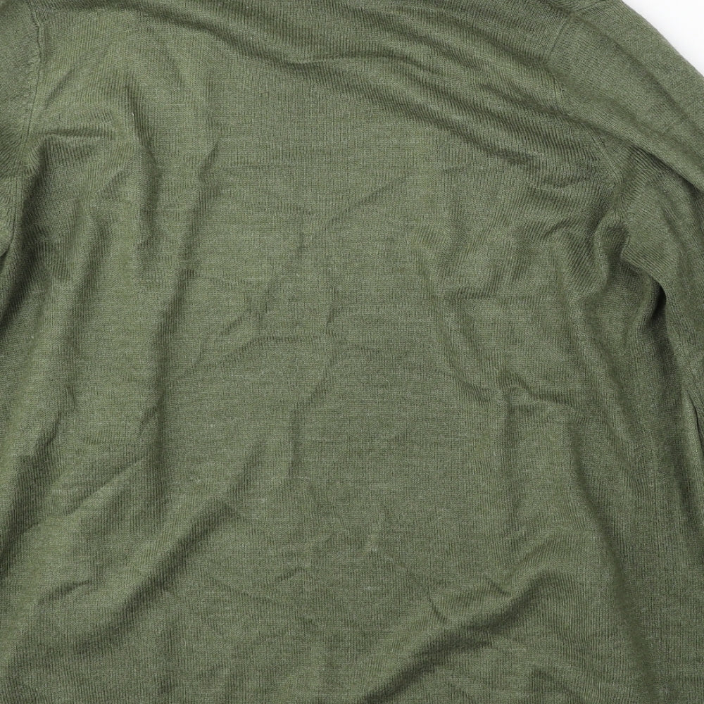 Matalan Womens Green V-Neck  Acrylic Cardigan Jumper Size 14