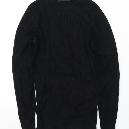 Marks and Spencer Womens Black Round Neck  Viscose Pullover Jumper Size 8