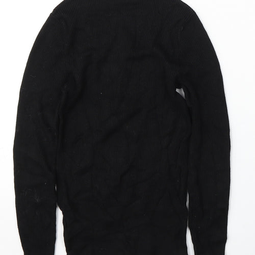 Marks and Spencer Womens Black Round Neck  Viscose Pullover Jumper Size 8