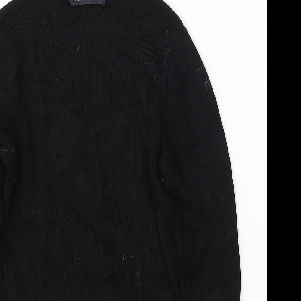 Marks and Spencer Womens Black Round Neck  Viscose Pullover Jumper Size 8