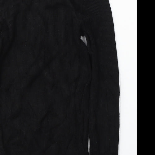 Marks and Spencer Womens Black Round Neck  Viscose Pullover Jumper Size 8