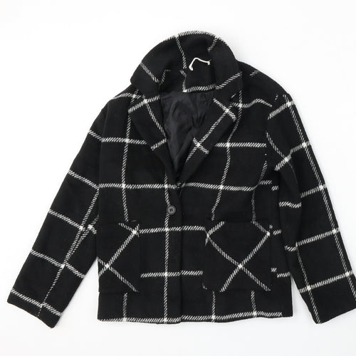 SheIn Girls Black Geometric  Jacket  Size 9 Years