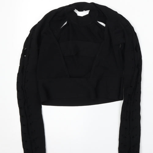 River Island Womens Black Round Neck  Viscose Pullover Jumper Size 10