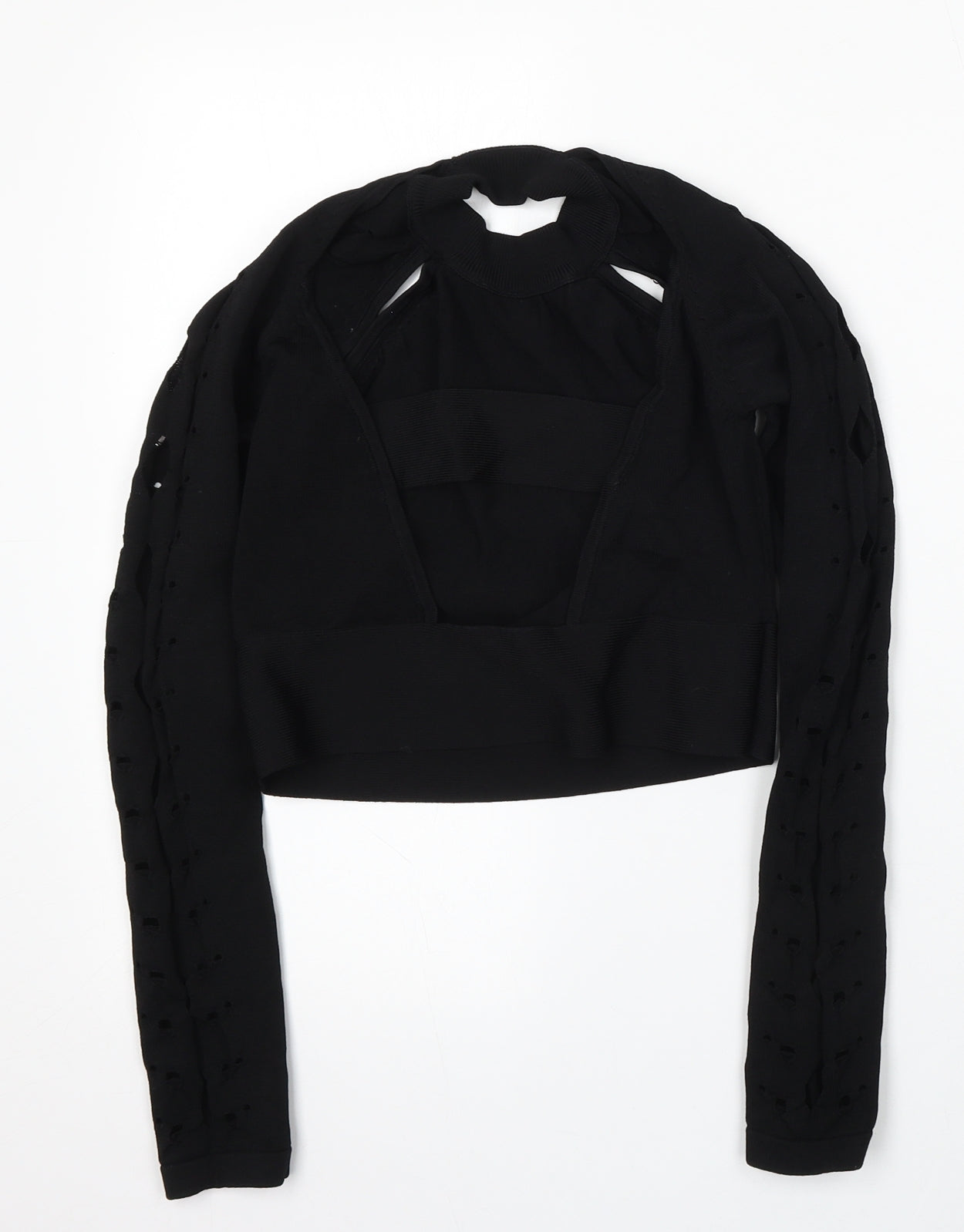 River Island Womens Black Round Neck  Viscose Pullover Jumper Size 10