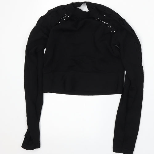 River Island Womens Black Round Neck  Viscose Pullover Jumper Size 10