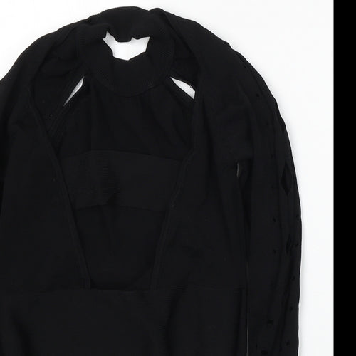 River Island Womens Black Round Neck  Viscose Pullover Jumper Size 10