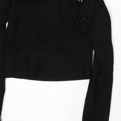 River Island Womens Black Round Neck  Viscose Pullover Jumper Size 10