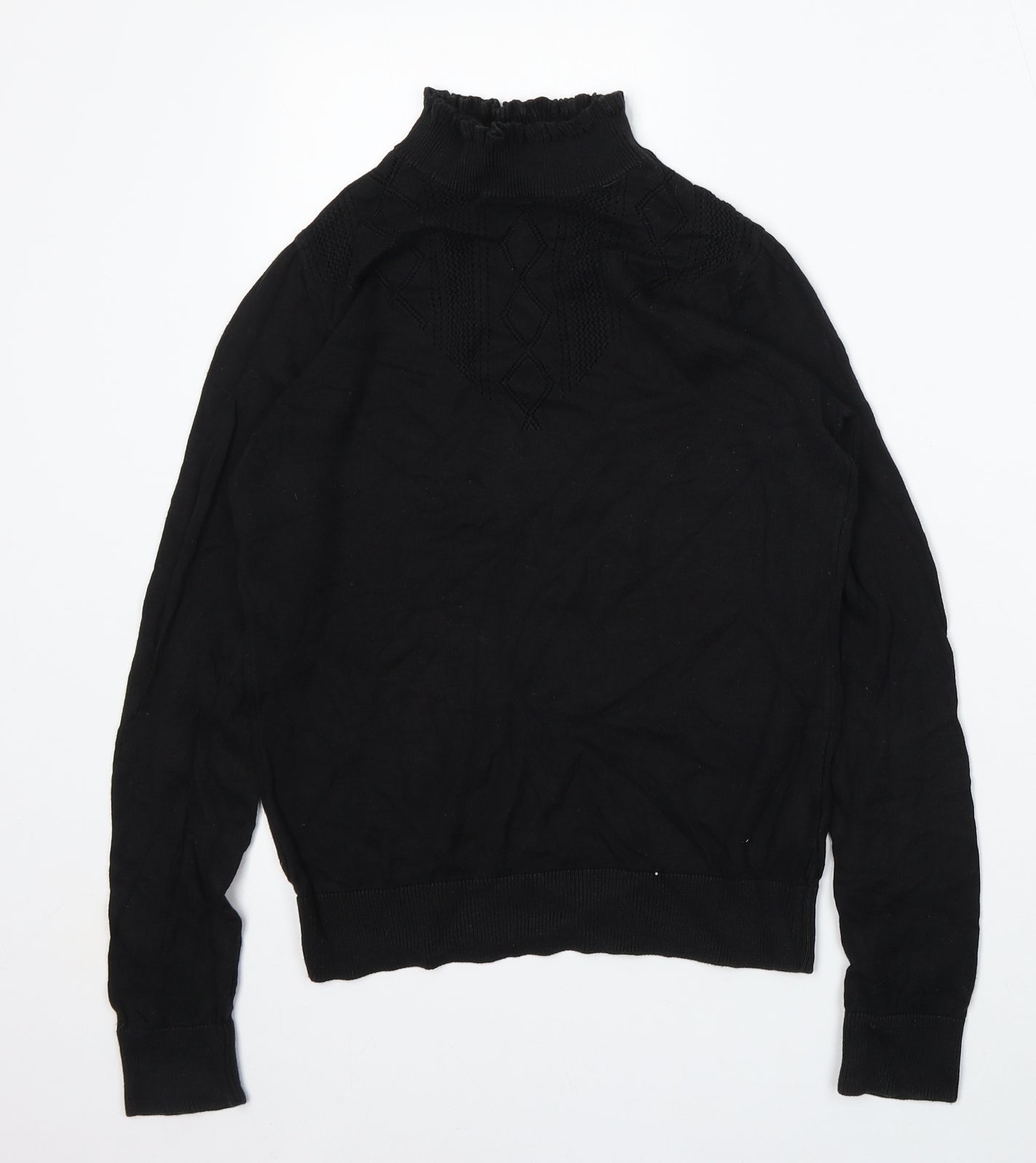 Dorothy Perkins Womens Black Round Neck  Cotton Pullover Jumper Size 8