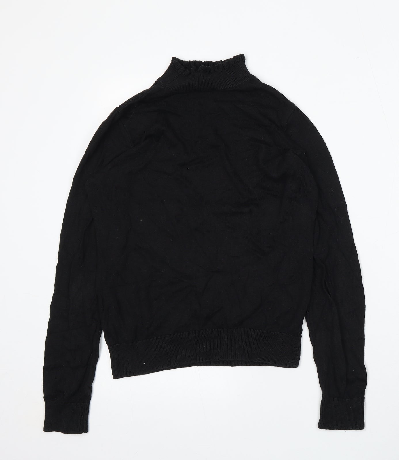 Dorothy Perkins Womens Black Round Neck  Cotton Pullover Jumper Size 8