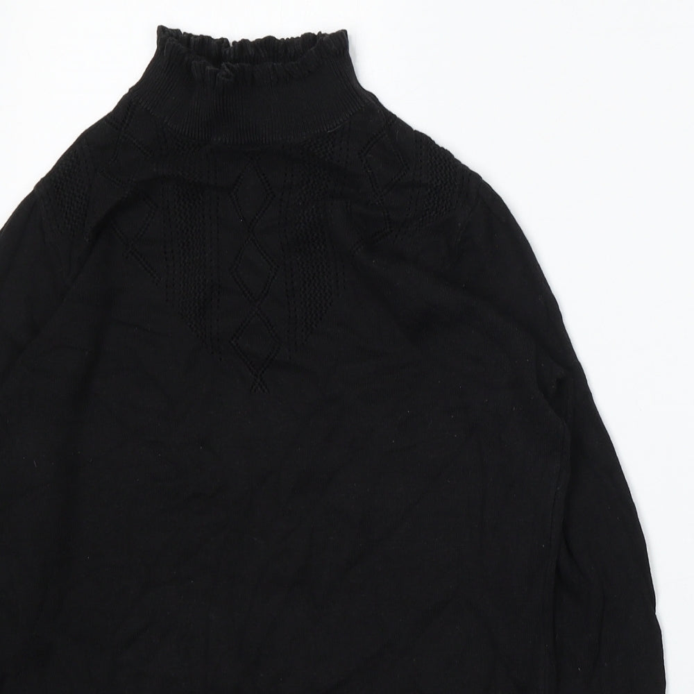 Dorothy Perkins Womens Black Round Neck  Cotton Pullover Jumper Size 8