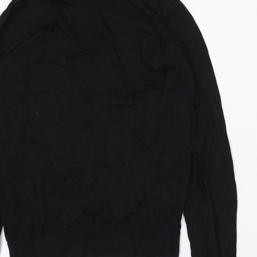Dorothy Perkins Womens Black Round Neck  Cotton Pullover Jumper Size 8
