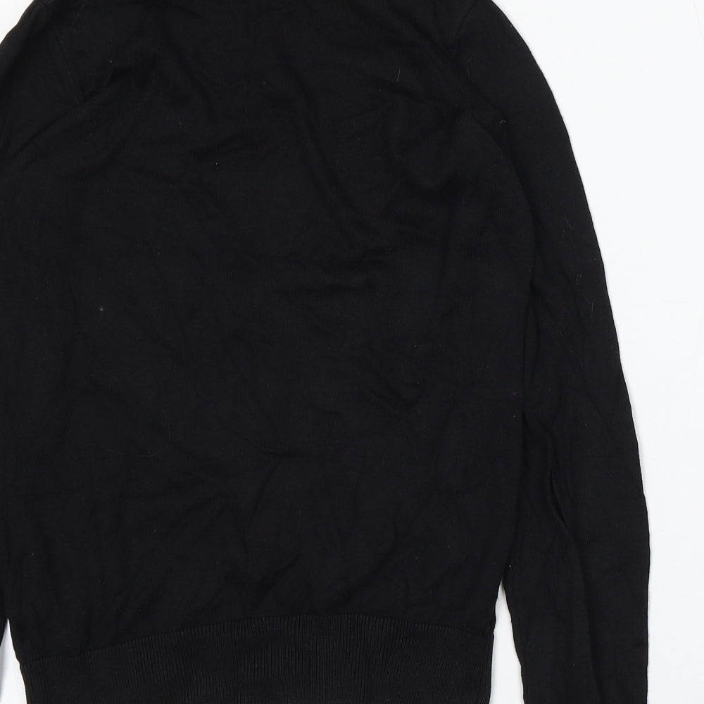 Dorothy Perkins Womens Black Round Neck  Cotton Pullover Jumper Size 8