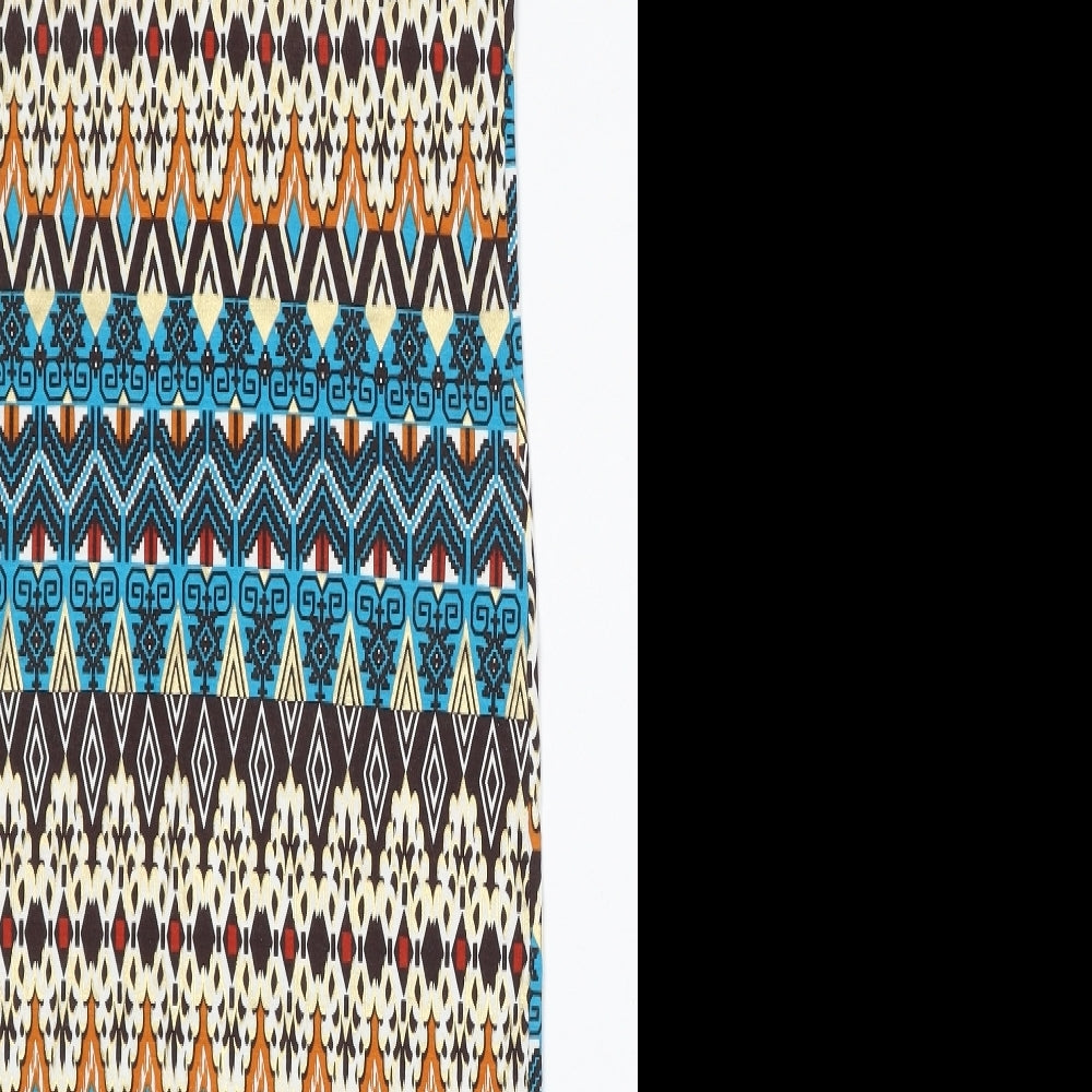 Candy Crush Womens Multicoloured Geometric Polyester Pencil Dress  Size 12  Round Neck