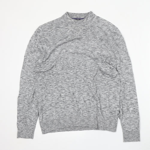 Burton Mens Grey Mock Neck  Polyester Pullover Jumper Size M