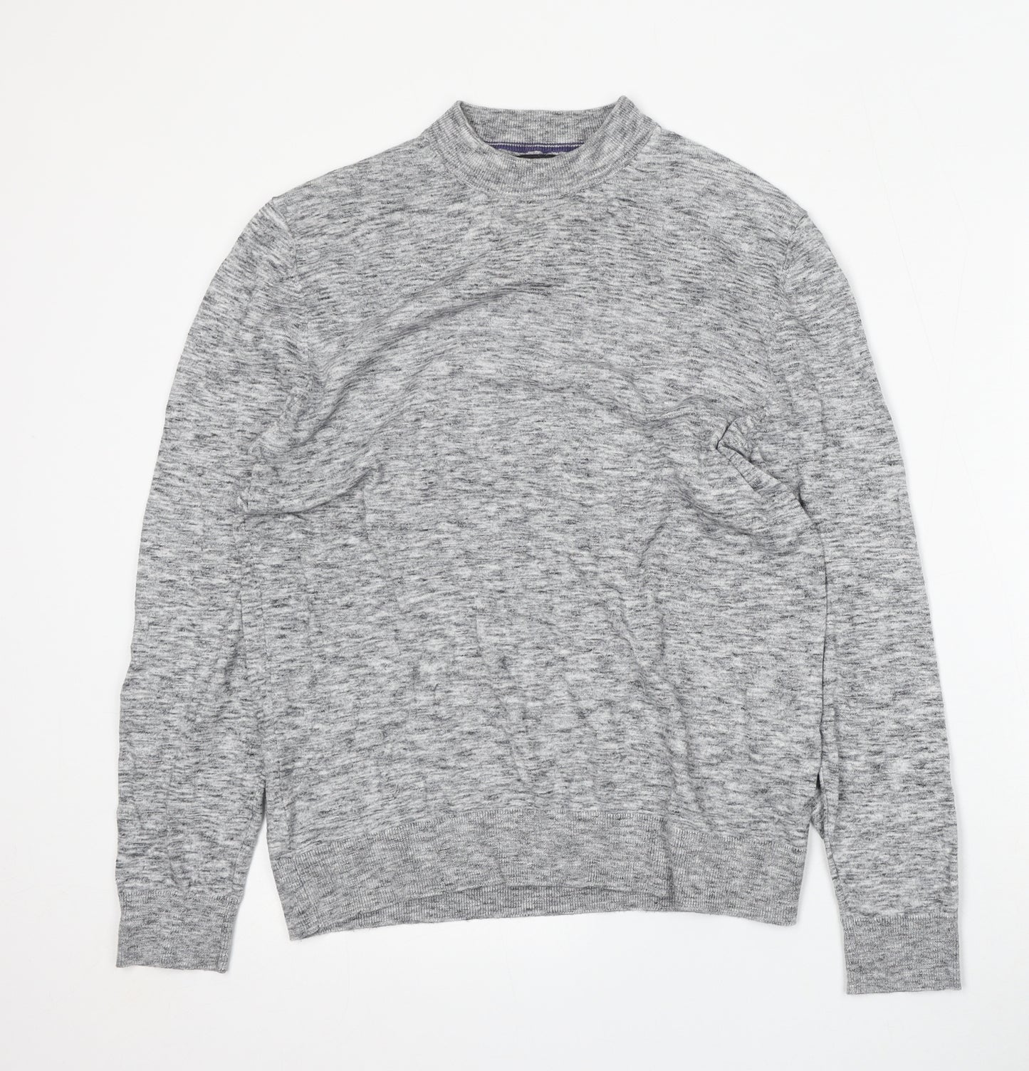 Burton Mens Grey Mock Neck  Polyester Pullover Jumper Size M
