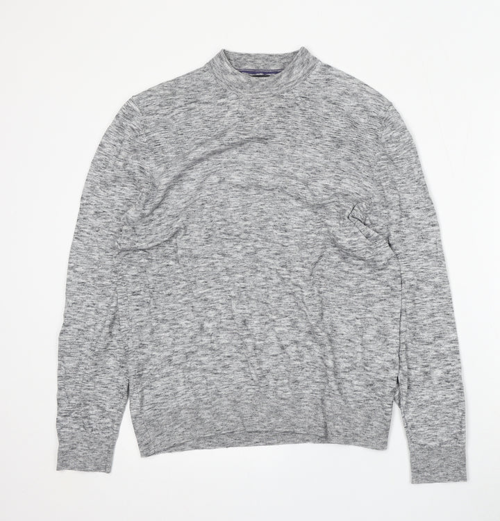Burton Mens Grey Mock Neck  Polyester Pullover Jumper Size M