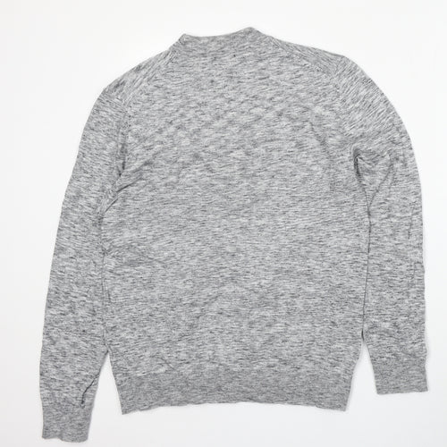 Burton Mens Grey Mock Neck  Polyester Pullover Jumper Size M