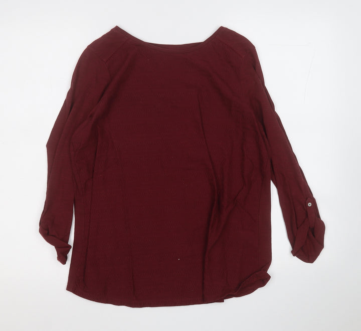 Dunnes Stores Womens Red Round Neck  Cotton Pullover Jumper Size 12