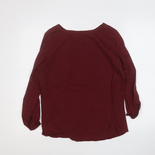 Dunnes Stores Womens Red Round Neck  Cotton Pullover Jumper Size 12