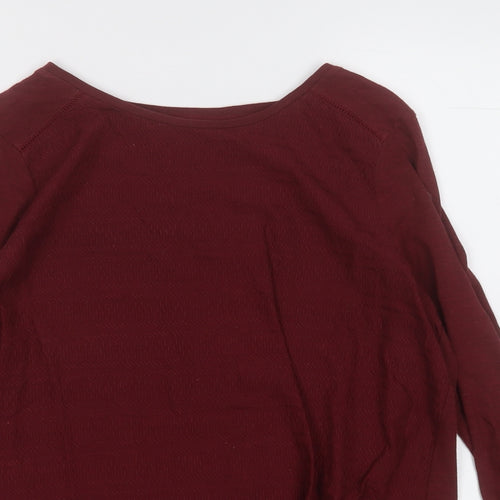 Dunnes Stores Womens Red Round Neck  Cotton Pullover Jumper Size 12