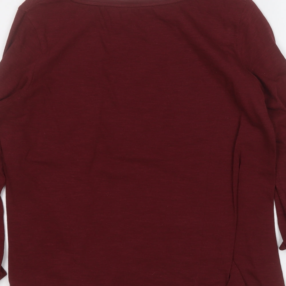 Dunnes Stores Womens Red Round Neck  Cotton Pullover Jumper Size 12