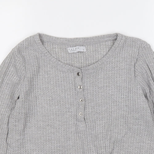 Papaya Womens Grey Round Neck  Polyester Pullover Jumper Size 10