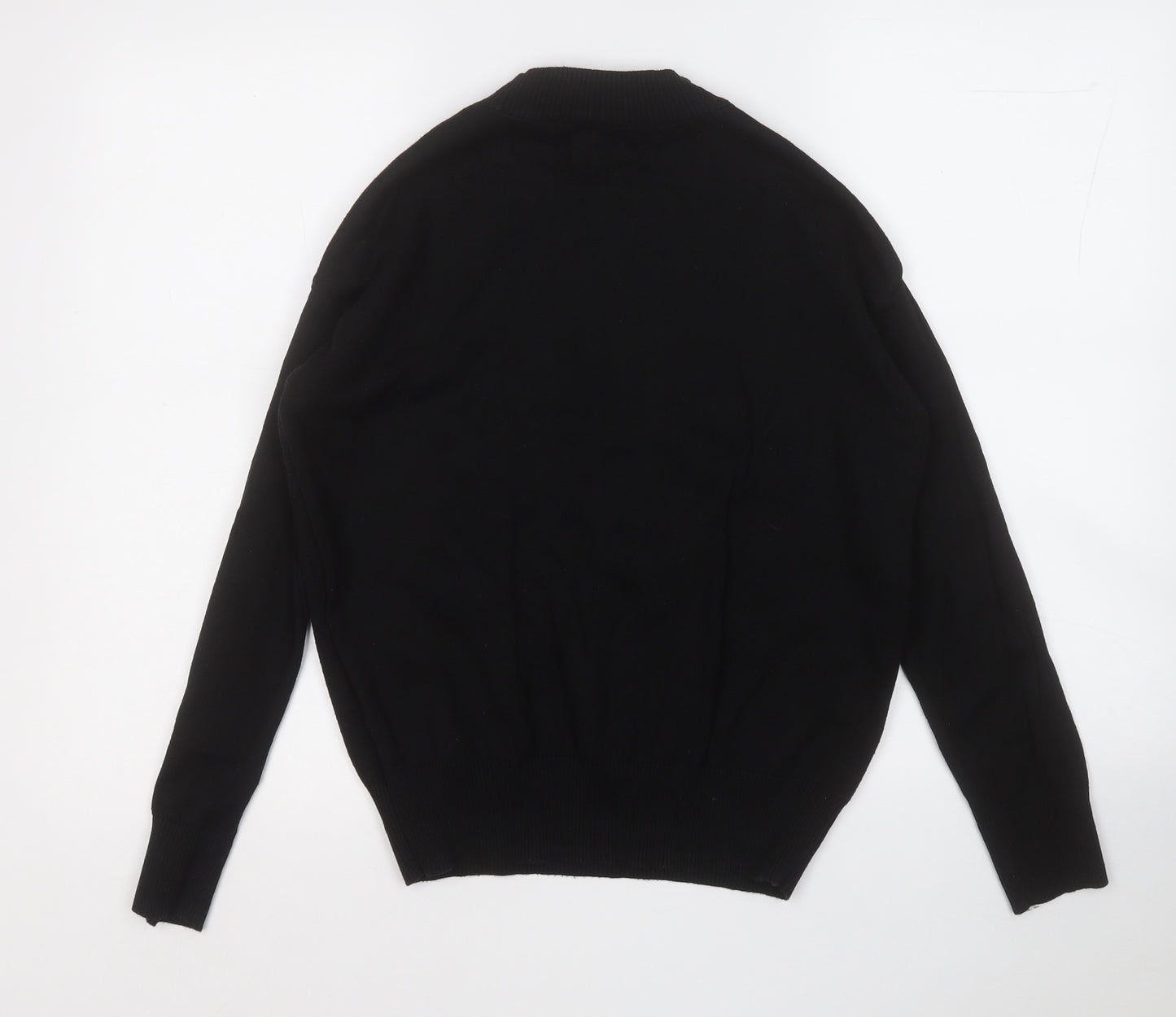 Papaya Womens Black Mock Neck  Cotton Pullover Jumper Size S   - More Self Love