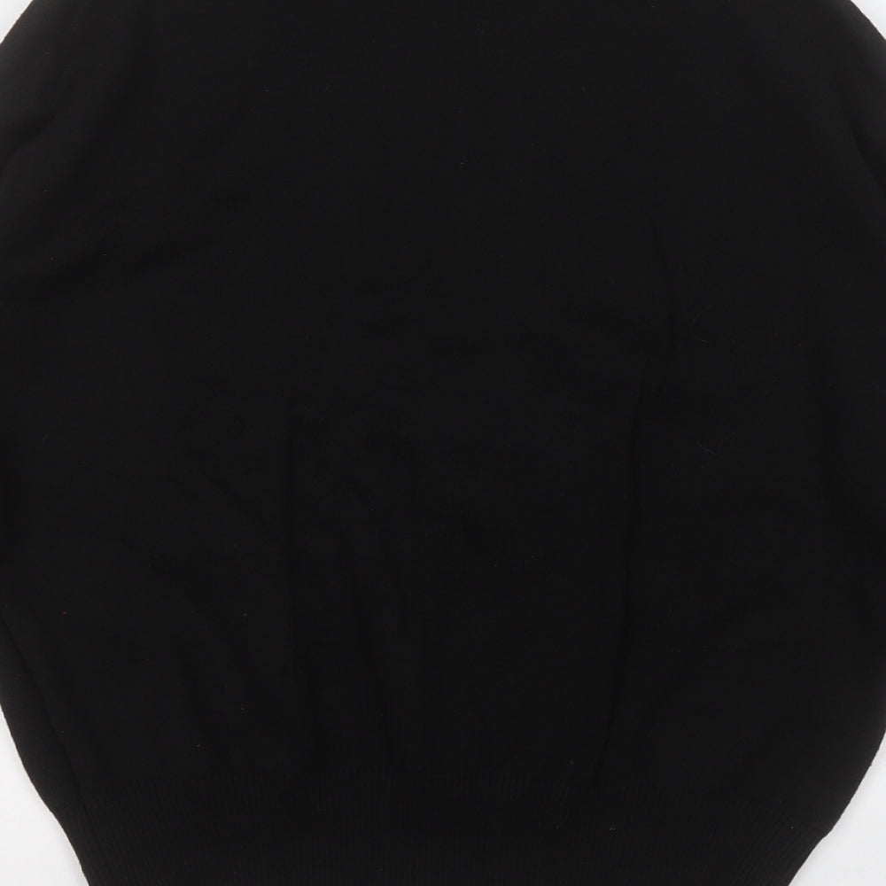 Papaya Womens Black Mock Neck  Cotton Pullover Jumper Size S   - More Self Love