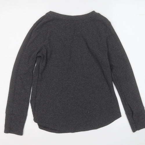 Papaya Womens Grey Round Neck  Polyester Pullover Jumper Size 10