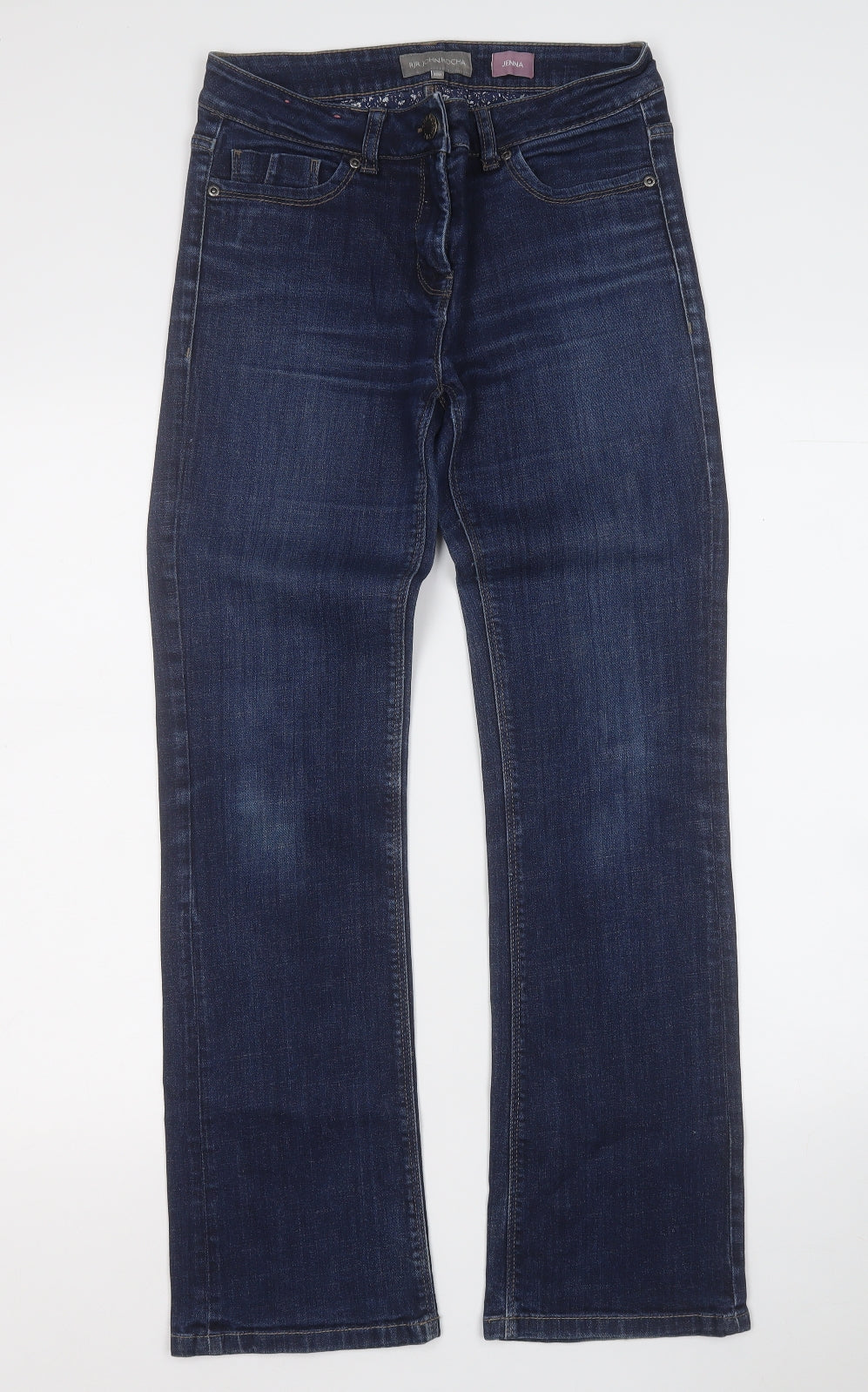 John Rocha Womens Blue  Cotton Boyfriend Jeans Size 10 L29 in Regular