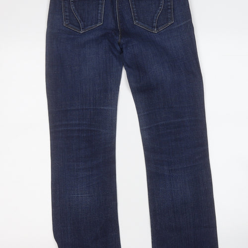 John Rocha Womens Blue  Cotton Boyfriend Jeans Size 10 L29 in Regular