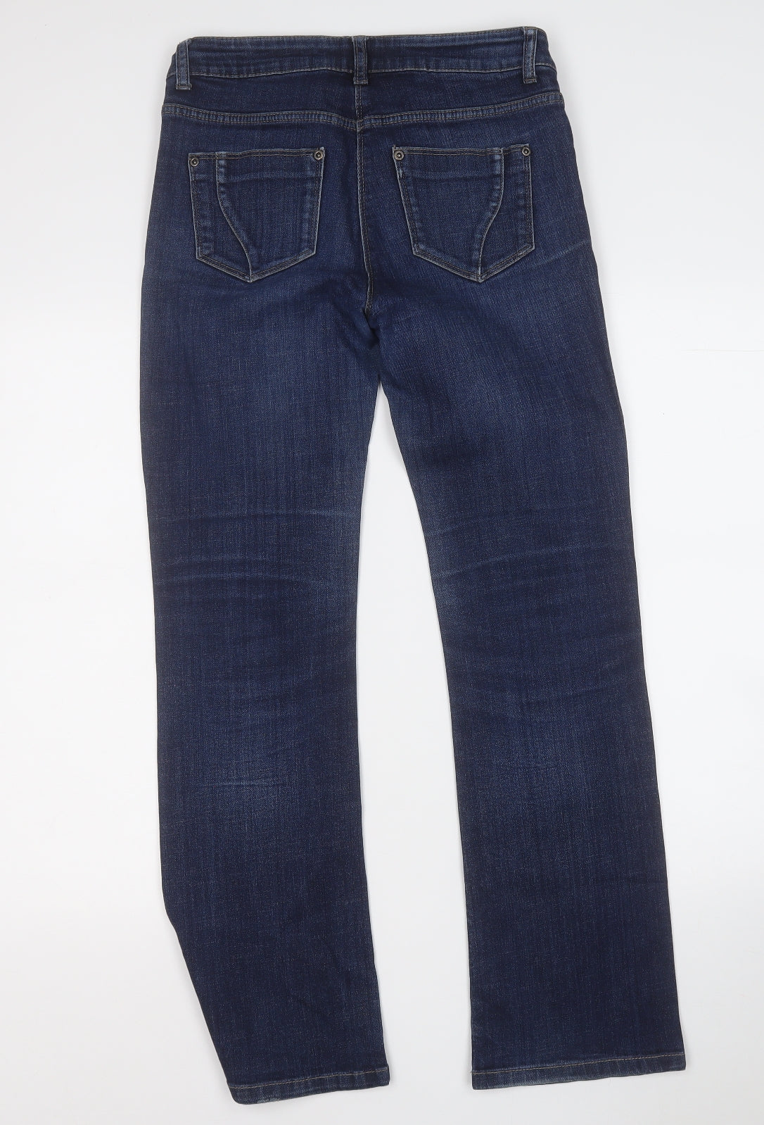 John Rocha Womens Blue  Cotton Boyfriend Jeans Size 10 L29 in Regular