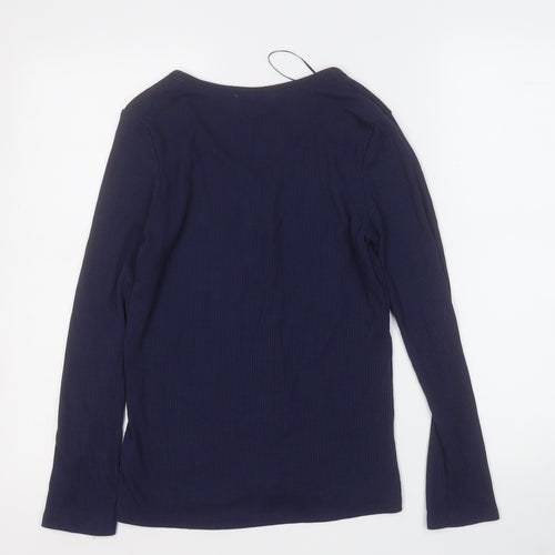 Papaya Womens Blue Round Neck  Polyester Pullover Jumper Size 10
