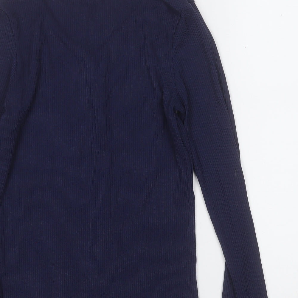 Papaya Womens Blue Round Neck  Polyester Pullover Jumper Size 10