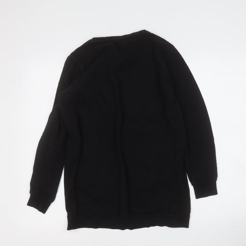 Papaya Womens Black Round Neck  Cotton Pullover Jumper Size S   - Weekend